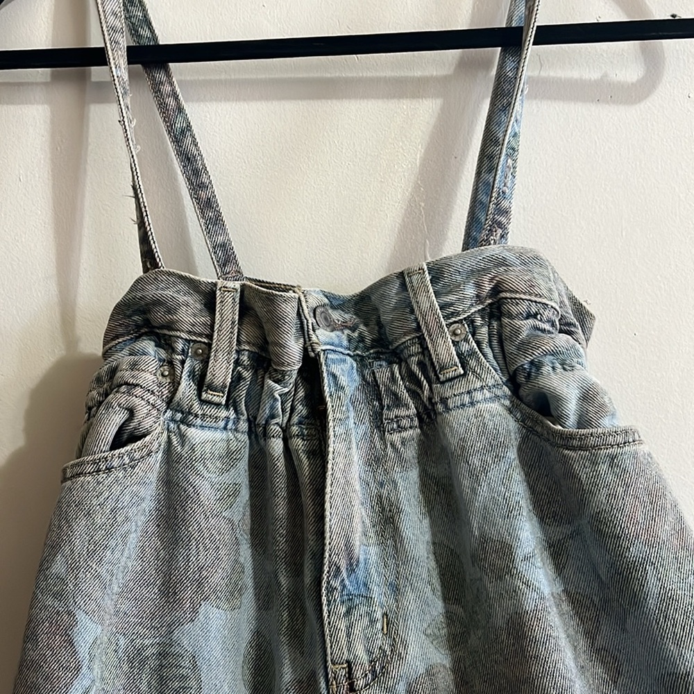 Ganni x Levi’s Cinched Floral Print Denim Midi Dress Size XXS - Picture 9 of 13